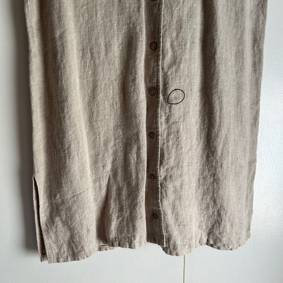 Harvé Benard by Benard Holtzman Linen Button Up Dress Pockets Short Sleeve - Picture 5 of 7